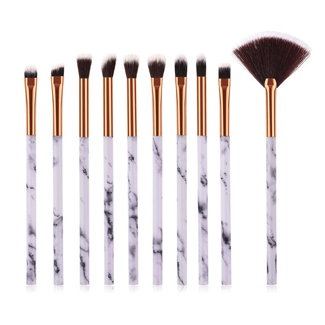 10pcsPromotions marbling texture brushes face foundation powder