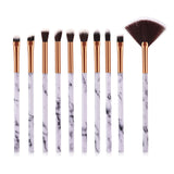 10pcsPromotions marbling texture brushes face foundation powder