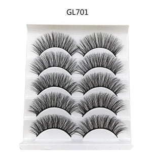 5 Pairs 3D Natural Long Thick Hair False Eyelashes