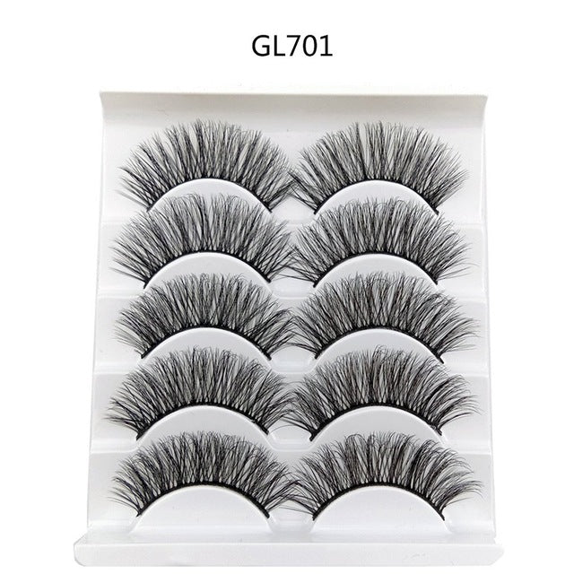 5 Pairs 3D Natural Long Thick Hair False Eyelashes