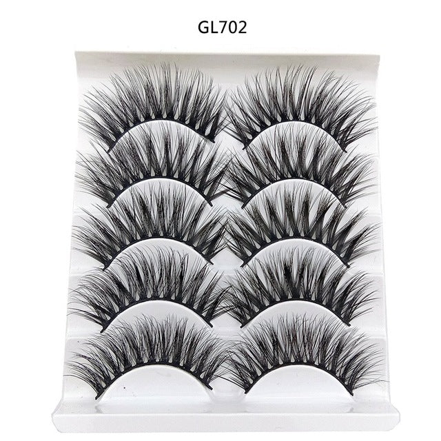 5 Pairs 3D Natural Long Thick Hair False Eyelashes