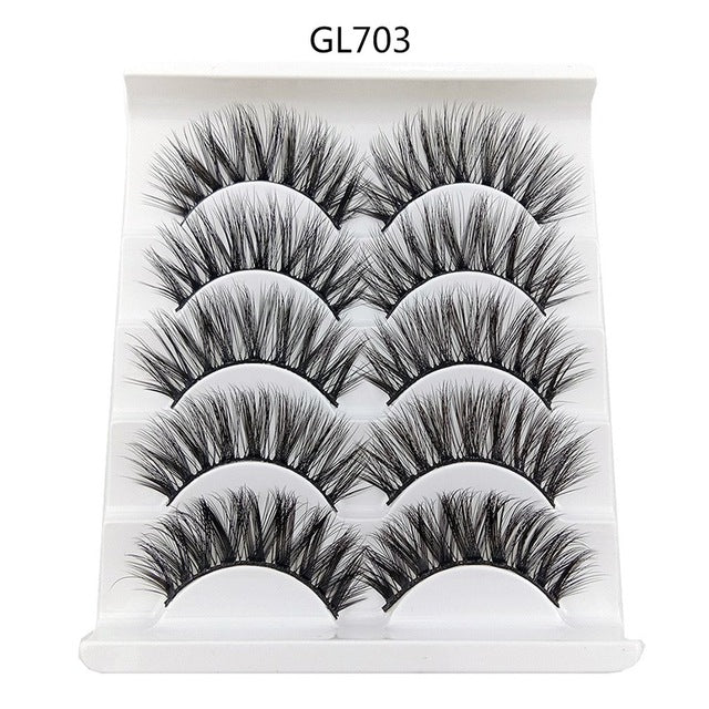 5 Pairs 3D Natural Long Thick Hair False Eyelashes