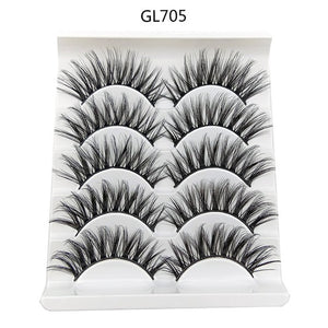 5 Pairs 3D Natural Long Thick Hair False Eyelashes