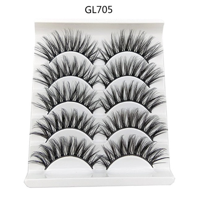 5 Pairs 3D Natural Long Thick Hair False Eyelashes