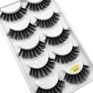 5 Pairs Multipack 3D Mink Lashes False Eyelashes Handmade