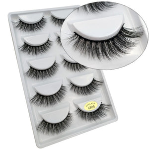 5 Pairs Multipack 3D Mink Lashes False Eyelashes Handmade