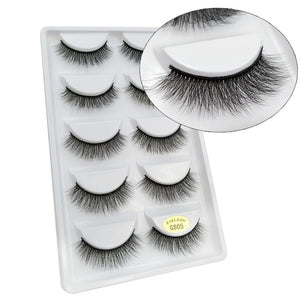 5 Pairs Multipack 3D Mink Lashes False Eyelashes Handmade