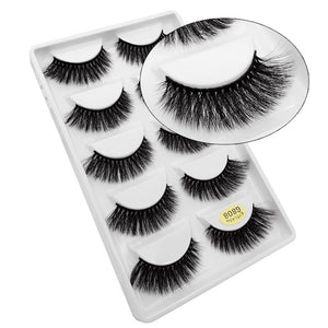 5 Pairs Multipack 3D Mink Lashes False Eyelashes Handmade