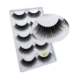 5 Pairs Multipack 3D Mink Lashes False Eyelashes Handmade