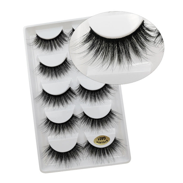 5 Pairs Multipack 3D Mink Lashes False Eyelashes Handmade