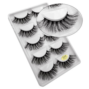 5 Pairs Multipack 3D Mink Lashes False Eyelashes Handmade