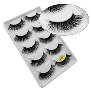 5 Pairs Multipack 3D Mink Lashes False Eyelashes Handmade