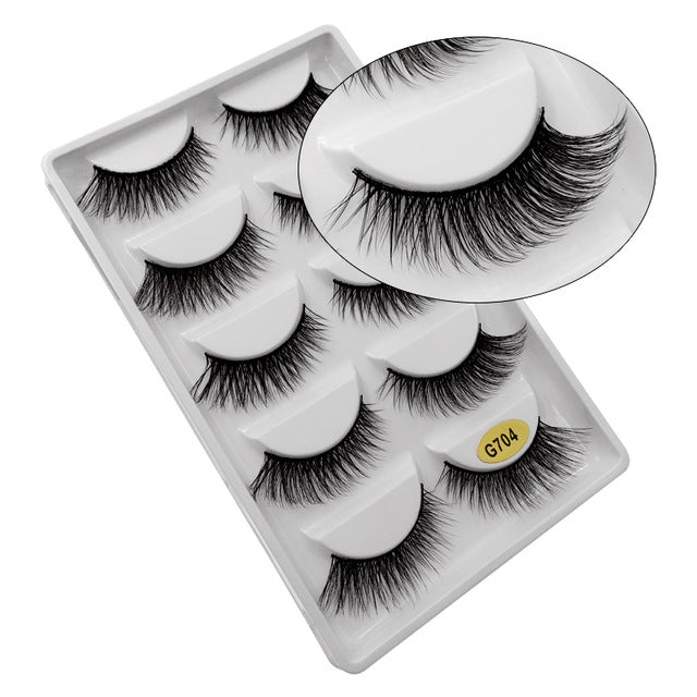 5 Pairs Multipack 3D Mink Lashes False Eyelashes Handmade