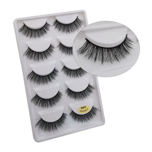 5 Pairs Multipack 3D Mink Lashes False Eyelashes Handmade