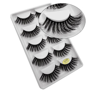 5 Pairs Multipack 3D Mink Lashes False Eyelashes Handmade