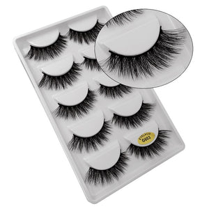 5 Pairs Multipack 3D Mink Lashes False Eyelashes Handmade