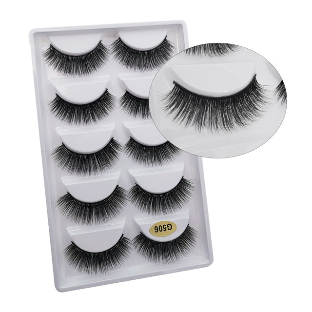 5 Pairs Multipack 3D Mink Lashes False Eyelashes Handmade