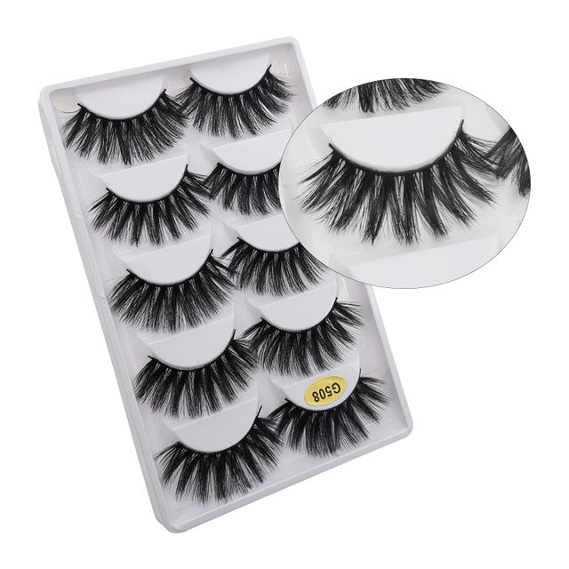 5 Pairs Multipack 3D Mink Lashes False Eyelashes Handmade