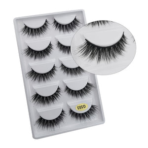 5 Pairs Multipack 3D Mink Lashes False Eyelashes Handmade