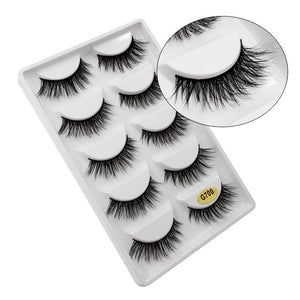 5 Pairs Multipack 3D Mink Lashes False Eyelashes Handmade