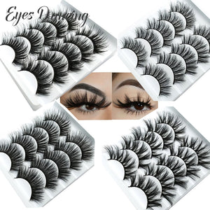 Eyes Dancing 5Pairs 3D Faux Mink Hair Lashes Natural/