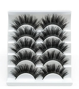 Eyes Dancing 5Pairs 3D Faux Mink Hair Lashes Natural/
