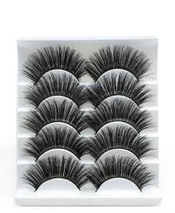 Eyes Dancing 5Pairs 3D Faux Mink Hair Lashes Natural/