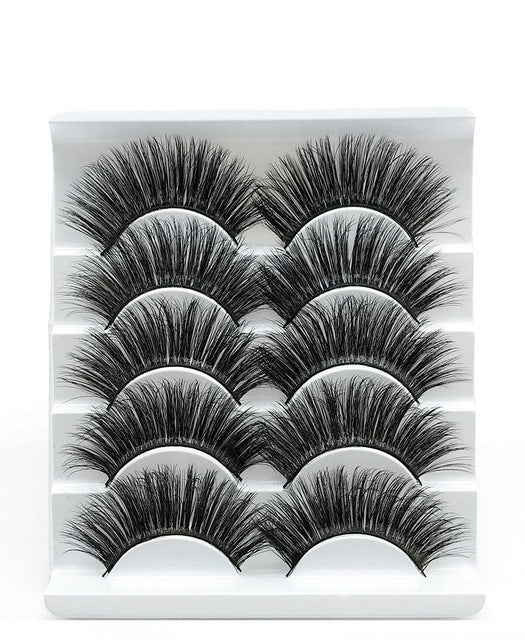 Eyes Dancing 5Pairs 3D Faux Mink Hair Lashes Natural/