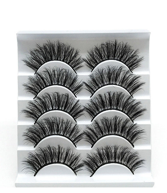 Eyes Dancing 5Pairs 3D Faux Mink Hair Lashes Natural/