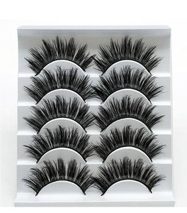 Eyes Dancing 5Pairs 3D Faux Mink Hair Lashes Natural/