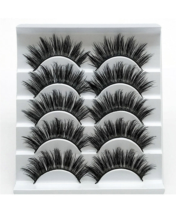 Eyes Dancing 5Pairs 3D Faux Mink Hair Lashes Natural/