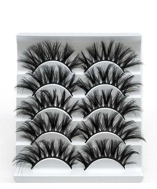 Eyes Dancing 5Pairs 3D Faux Mink Hair Lashes Natural/