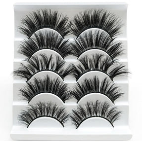 Eyes Dancing 5Pairs 3D Faux Mink Hair Lashes Natural/