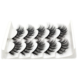 Eyes Dancing 5Pairs 3D Faux Mink Hair Lashes Natural/