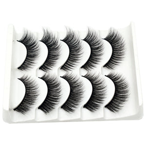 Eyes Dancing 5Pairs 3D Faux Mink Hair Lashes Natural/