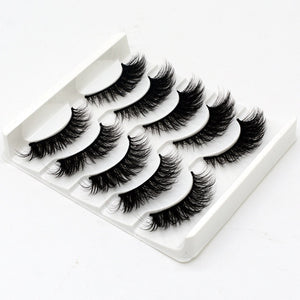 Eyes Dancing 5Pairs 3D Faux Mink Hair Lashes Natural/