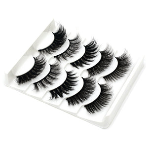 Eyes Dancing 5Pairs 3D Faux Mink Hair Lashes Natural/