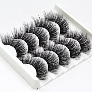 Eyes Dancing 5Pairs 3D Faux Mink Hair Lashes Natural/