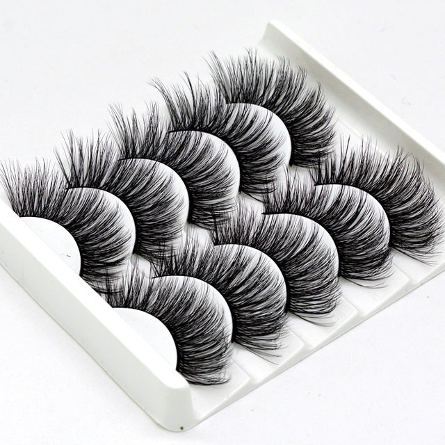 Eyes Dancing 5Pairs 3D Faux Mink Hair Lashes Natural/