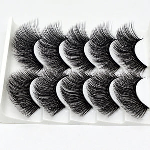 Eyes Dancing 5Pairs 3D Faux Mink Hair Lashes Natural/