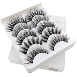 Eyes Dancing 5Pairs 3D Faux Mink Hair Lashes Natural/