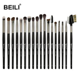 BEILI 40/35/15 pieces Luxury black professional makeup brush set Big brushes Powder foundation blending goat hair makeup brushes