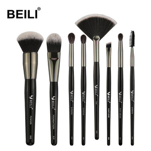 BEILI 40/35/15 pieces Luxury black professional makeup brush set Big brushes Powder foundation blending goat hair makeup brushes