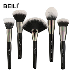 BEILI 40/35/15 pieces Luxury black professional makeup brush set Big brushes Powder foundation blending goat hair makeup brushes