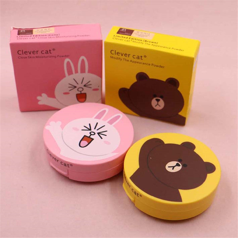 Cartoon Face Base Pressed Powder Matte Concealer Contour Palette Whitening Oil Control Foundation Powder