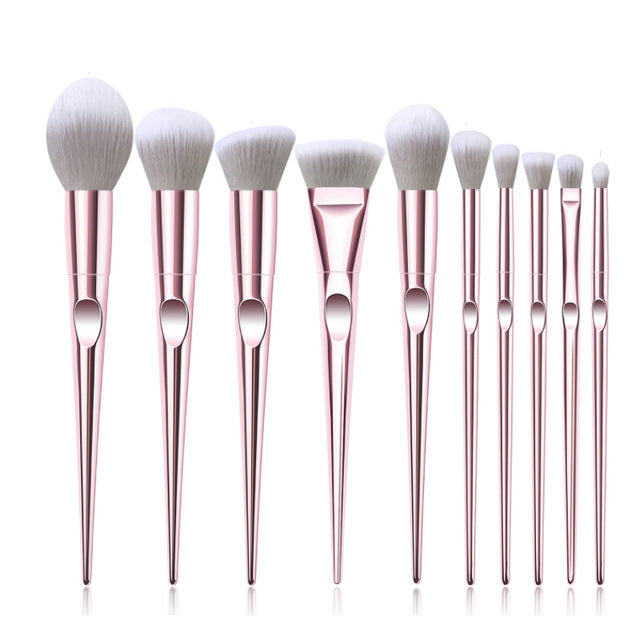 New 10Pcs Eye Makeup Brushes Set Eye Shadow Eyebrow Sculpting Power Brushes Facial Makeup Cosmetic Brush Tools