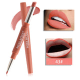 2 in 1 brand makeup lipstick matte durable waterproof nude red lipstick lips make up