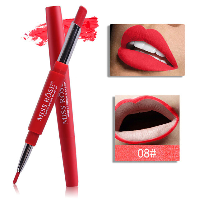 2 in 1 brand makeup lipstick matte durable waterproof nude red lipstick lips make up