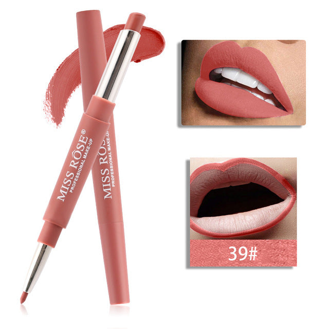 2 in 1 brand makeup lipstick matte durable waterproof nude red lipstick lips make up