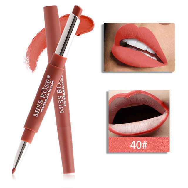 2 in 1 brand makeup lipstick matte durable waterproof nude red lipstick lips make up